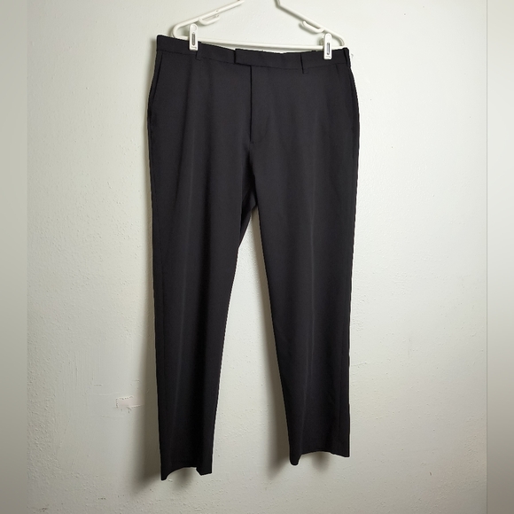 Van Heussen Dress Flat Front Pants 36x30 Black - Picture 3 of 12